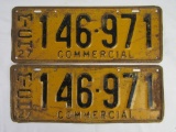 1927 Michigan Commercial License Plate Pair