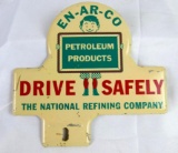 Vintage Enarco Petroleum Products Motor Oil Metal License Plate Topper