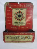Antique McCormick Bros Shoes- Smith Wallace Shoe Co. Tin Advertising Match Holder/ Safe