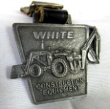 Vintage White Construction Equipment/ Tractor/ Backhoe Watch Fob