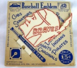 Vintage 1950's Milwaukee Braves Baseball Team Plastic License Plate Topper on Orig. Card