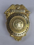 Vintage Deputy City Clerk Badge- Berkley Michigan- Named