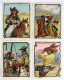 Lot (4) Original 1911 Hassan Cigarettes Cowboy Series Trading Cards