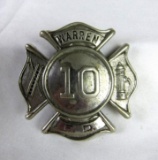 Antique Warren Michigan Fire Department Badge