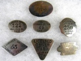 Excellent Collection (7) 1930's, 1940's, 1950's, Lansing Michigan Taxi Cab Driver Badges