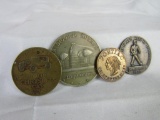 (4) Antique Automobile Tokens/ Medals 1924 Chrysler Airlfow, 1940 Oldsmobile, Pontiac, Chevrolet