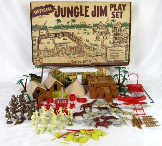 Rare Vintage Marx Jungle Jim 1950's/60's Playset in Original Box