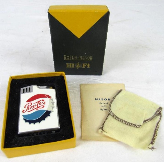 Rare Vintage Rosen-Nesor Hi-Fi Advertising Cigarette Lighter- Pepsi Cola