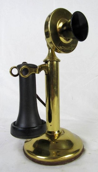 Antique Western Electric Brass Candlestick Telephone