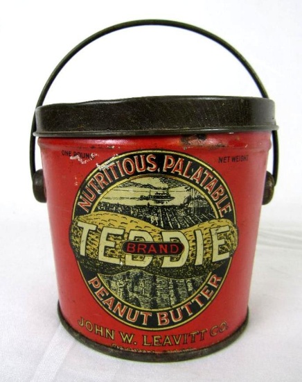 Antique Teddie Brand Peanut Butter Tin (Boston, Mass)