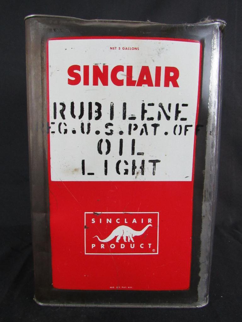 Rare Antique Sinclair Rubilene Motor Oil 5 Gallon | Proxibid