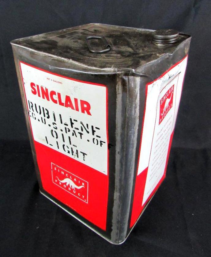 USA VINTAGE Sinclair 1960s 5ガロン缶 Rare Antique Sinclair Rubilene Motor Oil 5 Gallon | Proxibid