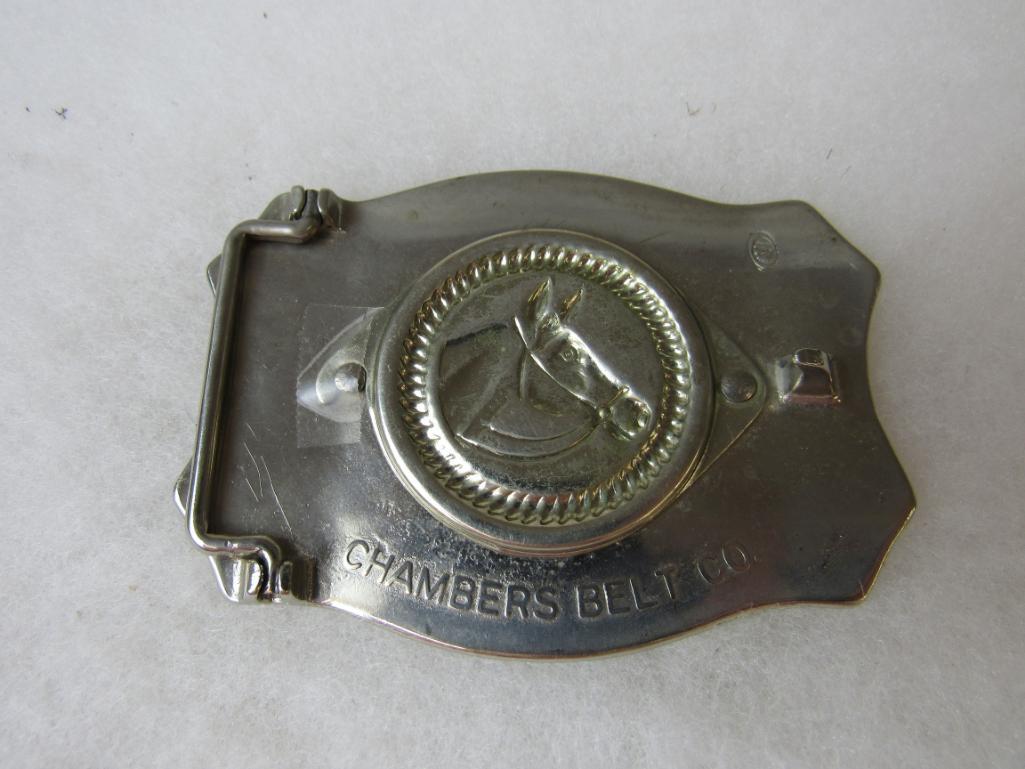 Vintage Belt Buckle w/ 1900 Morgan Silver Plated Dollar by‎ Chambers Belt Co. Vintage Belt Buckle w/ 1900 Morgan Silver Dollar | Proxibid main image 2