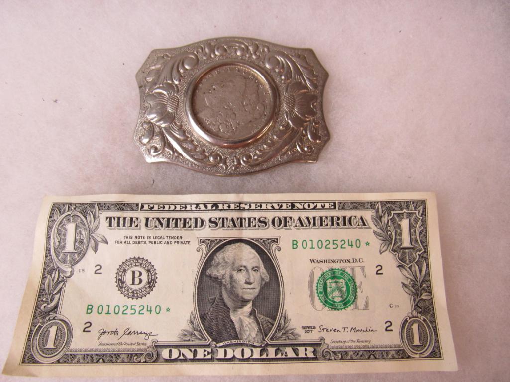 Vintage Belt Buckle w/ 1900 Morgan Silver Dollar | Proxibid