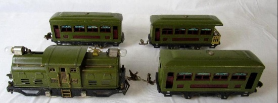 Antique Lionel Prewar Tinplate Passenger Set w/ #252 Locomotive