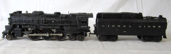 Vintage Lionel O Gauge 2037 Locomotive w/ Whistle Tender