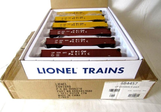 Rare Lionel 6-84457 Union Pacific Gondola 6 Pack MIB
