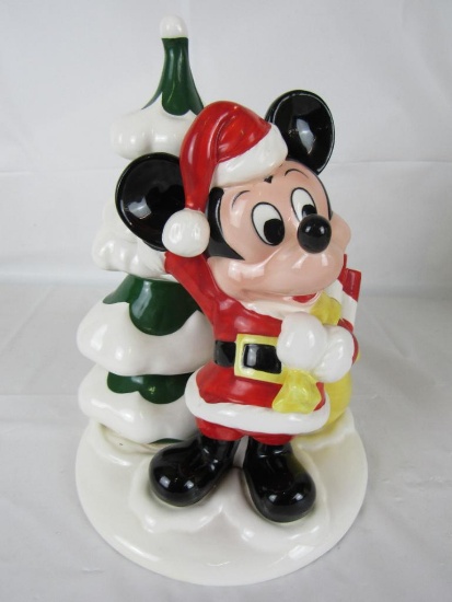 Vintage Mickey Mouse Disney Ceramic Christmas Music Box 9" (Japan)