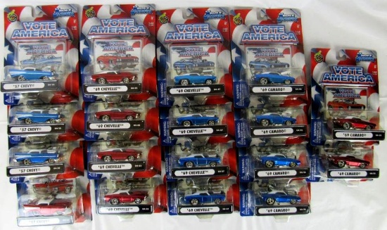 Lot (18) Muscle Machines " Vote America " 1:64 Diecast