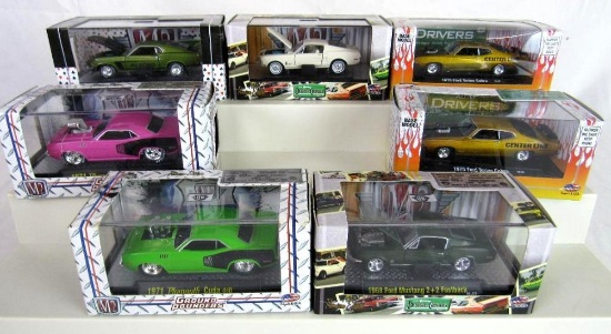 Lot (7) M2 Machines 1:64 Diecast MIB- Mustang, Cuda, Torino Cobra++