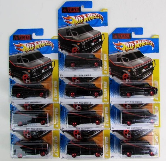 Lot (10) 2011 Hot Wheels New Models A-TEAM Van Sealed MOC