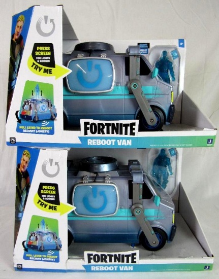 Lot (2) Fortnite REBOOT Vans w/ Jonesy Figure MIP