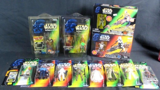 Lot (12) Star Wars 1995-1997 POTF Figures All Sealed MOC