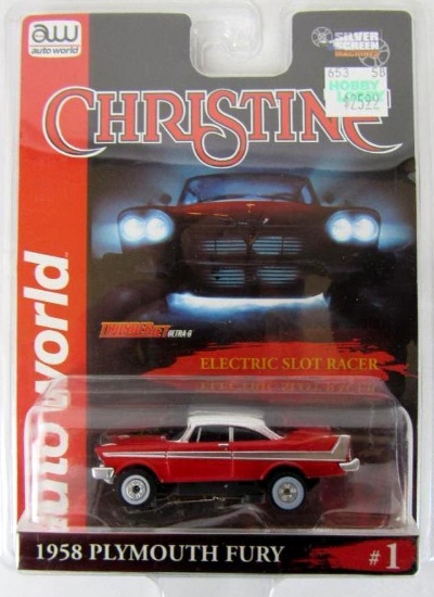 Auto World HO Scale Slot Car- Christine- 1958 Plymouth Fury MIP