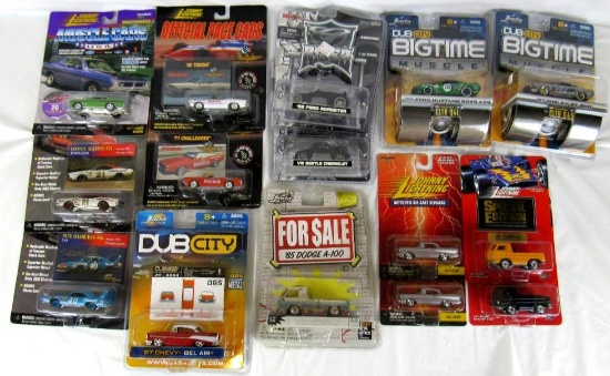 Lot (15) 1:64 Diecast- Johnny Lightning, Dub City, Maisto Ridez