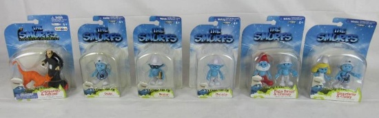 Jakks Pacific Smurfs Lot (6) Figures Sealed on Card