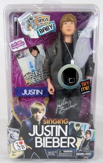2010 Justin Bieber 12" Singing Doll by Bravado Sealed MIB