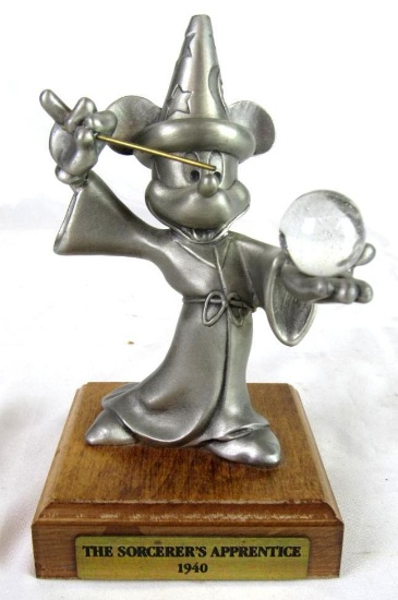 Hudson Pewter Disney " Sorcerer's Apprentice " Mickey Mouse 6.25" Ltd. Edition Statue