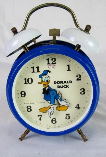 Vintage 1970's Disney Donald Duck Alarm Clock - Bradley, Germany