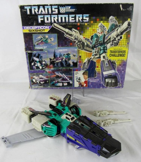 Vintage 1986 G1 Transformers Sixshot Complete in Original Box