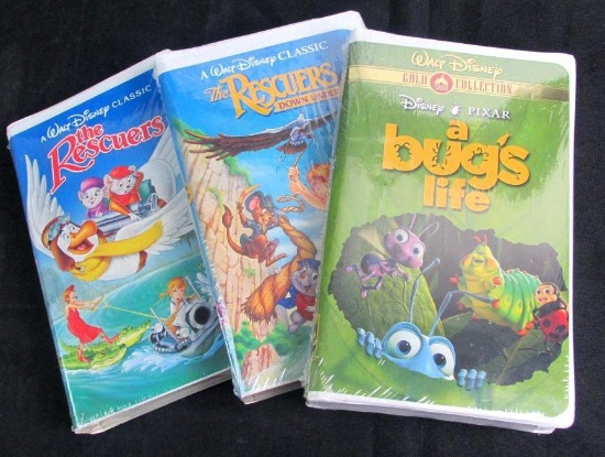Lot (3) Vintage Disney Classic VHS Movies Sealed Black Diamond