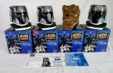 Lot (4) Star Wars Applause Ceramic Mugs (3-Boba Fett, 1-Chewbacca)