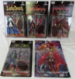 Lot (5) 1990's Comic Related Figures- Lady Demon, Hellina, Evil Ernie++