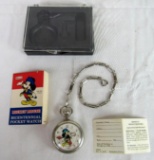 Vintage 1976 Disney Mickey Mouse Bicentennial Pocket Watch MIB