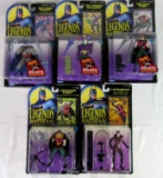 Lot (5) 1990's Kenner Legends of Batman Figures MOC- Joker, Catowman, Robin+