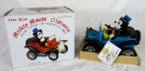 Vintage 1980's Masudaya Japan Tin Wind Mickey Mouse Old Time Car MIB