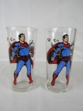 (2) Vintage 1975 Pepsi Superman Drinking Glasses