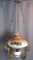 Outstanding Victorian Brass Hanging Oil Lamp w/ Hand Painted Oldsmobile Cars (Owned by Leo Jerome,