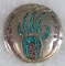 Native American Turquoise and Sterling Silver Brooch Pendant by Benjamin James