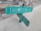 Antique Embossed Metal Intersection Street Sign Thompson Ave & First St.