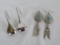 2 Pair of Native American Sterling Silver Earrings, Marked SC