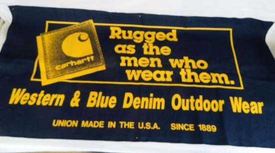 Original Vintage Carhartt Dealership Denim Advertising Banner