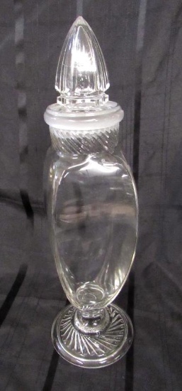 Antique 1800's Tiffin Dakota Glass 20" Store Display Apothecary Jar w/ Lid