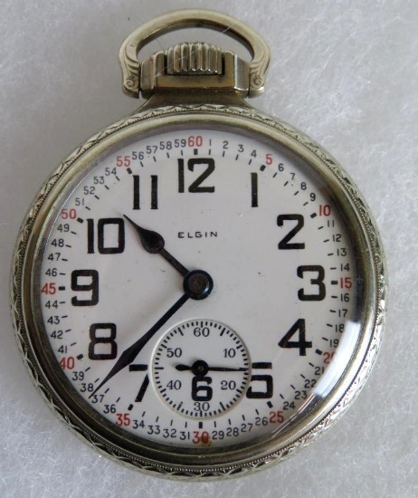 Antique Elgin B.W. Raymond 21J Pocket Watch w/ 14K Gold Filled Case