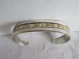 Beautiful Native American Sterling Silver and 14K Gold Bracelet