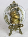 Antique WWI General Pershing Glass Paperweight
